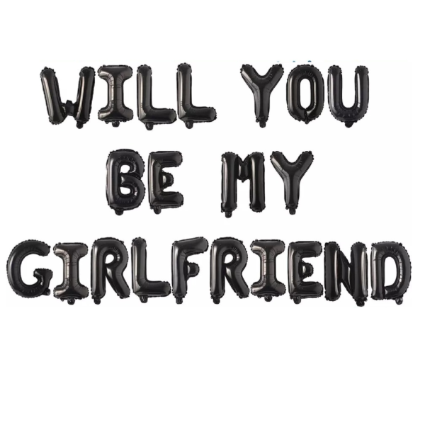 Black-Will You Be My Girlfriend-Foil Balloons