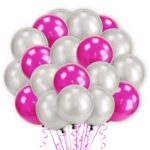 Hot Pink & Silver-Metallic-Balloons