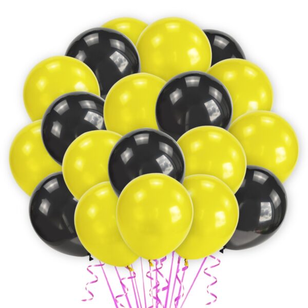 Black & Yellow-Metallic-Balloons