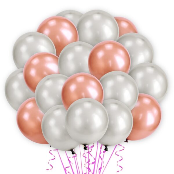 Rose Gold & Silver-Metallic-Balloons