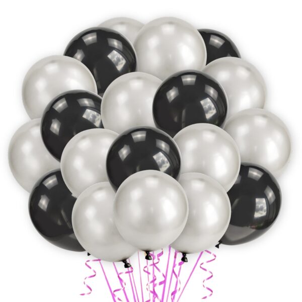 Black & Silver-Metallic-Balloons