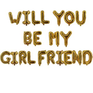 Gold-Will You Be My Girlfriend-Foil Balloons