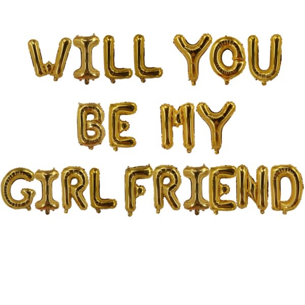 Gold-Will You Be My Girlfriend-Foil Balloons