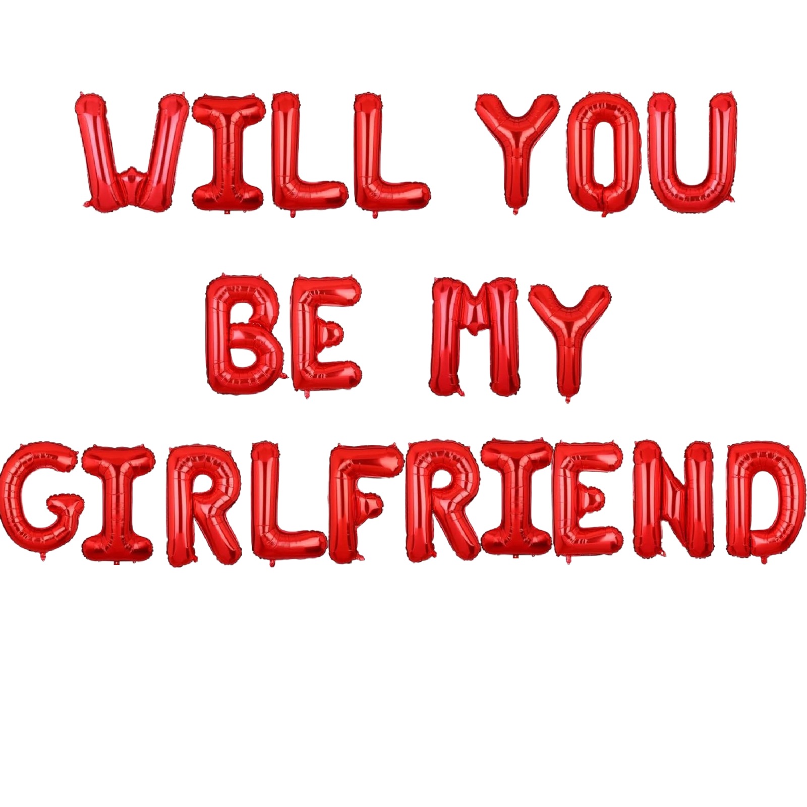 Palloncino Lamina 40,6 Cm Con Scritta "Will You Be My Girlfriend?" - Decorazione Rossa Per Feste E Sorprendere Lei