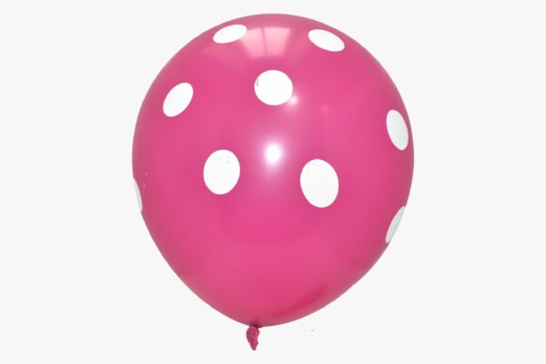 Hot Pink With White-Polka Dot-Balloons