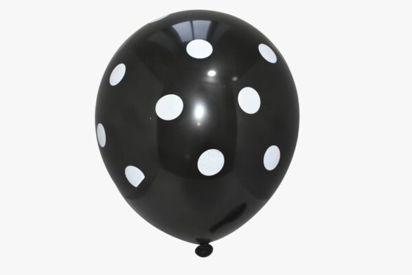 Black With White-Polka Dot-Balloons