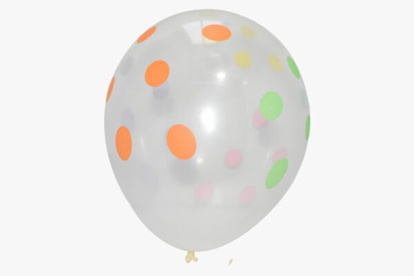 Clear With Multi-Polka Dot-Balloons