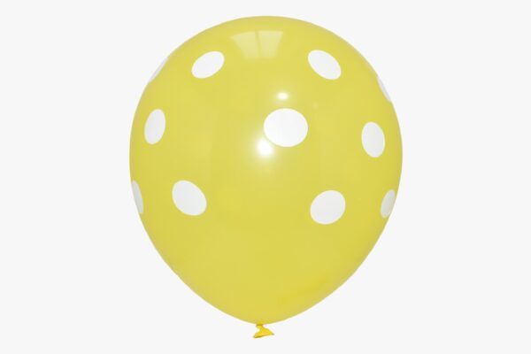 Yellow With White-Polka Dot-Balloons