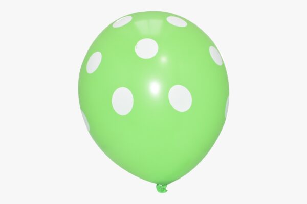 Light Green With White-Polka Dot-Balloons