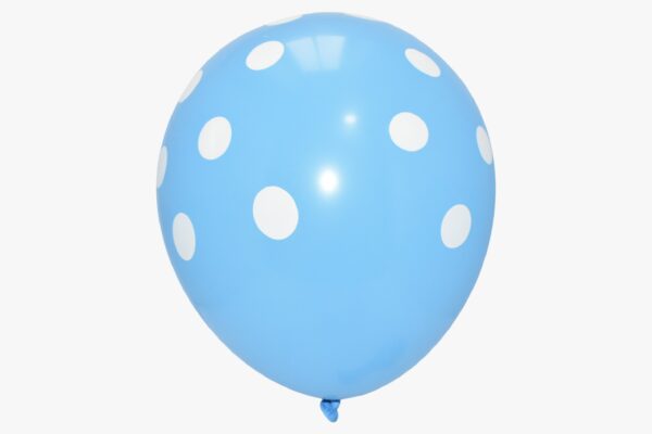 Light Blue With White-Polka Dot-Balloons
