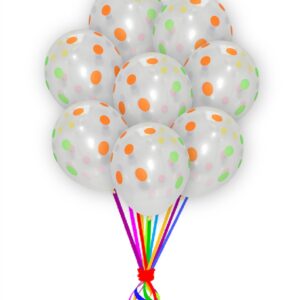 Clear With Multi-Polka Dot-Balloons