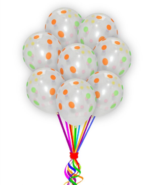 Clear With Multi-Polka Dot-Balloons