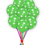 Green With White-Polka Dot-Balloons