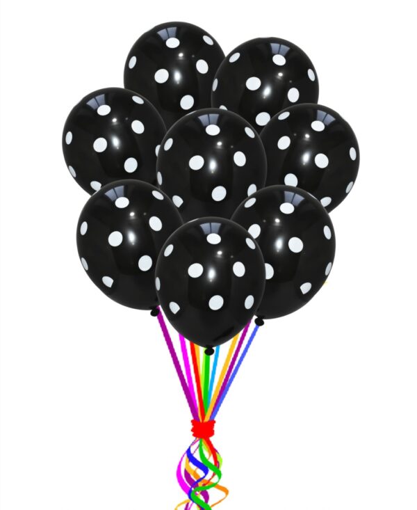 Black With White-Polka Dot-Balloons