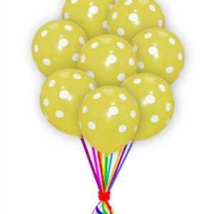Yellow With White-Polka Dot-Balloons