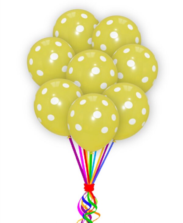 Yellow With White-Polka Dot-Balloons