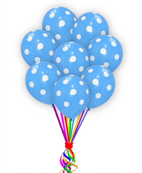 Blue With White-Polka Dot-Balloons