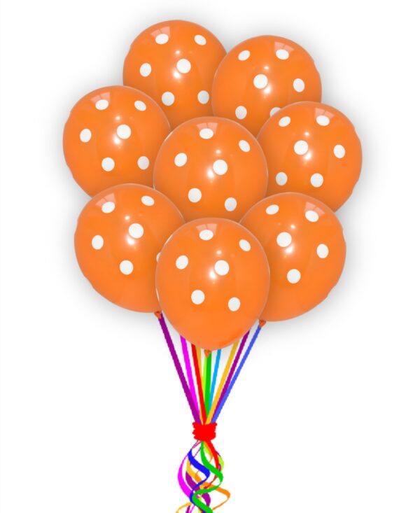 Orange With White-Polka Dot-Balloons