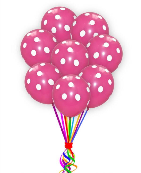 Hot Pink With White-Polka Dot-Balloons