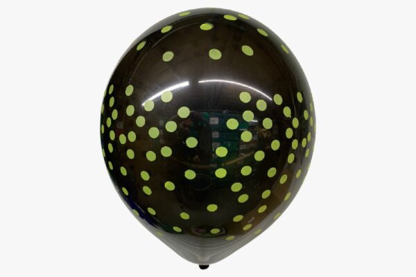 Black With Green-Polka Dot-Balloons