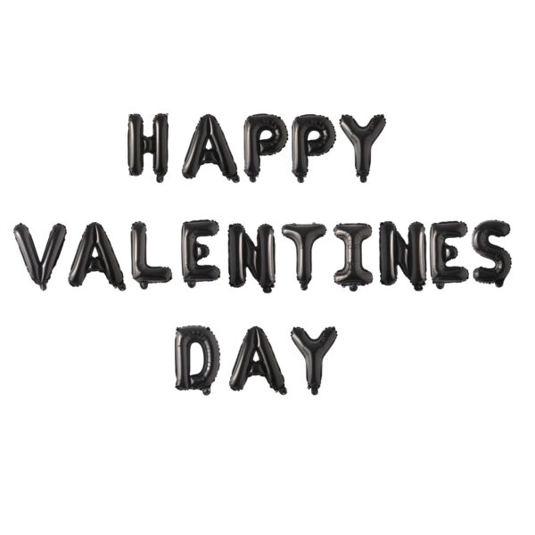 Black-Happy Valentines Day-Foil Balloons