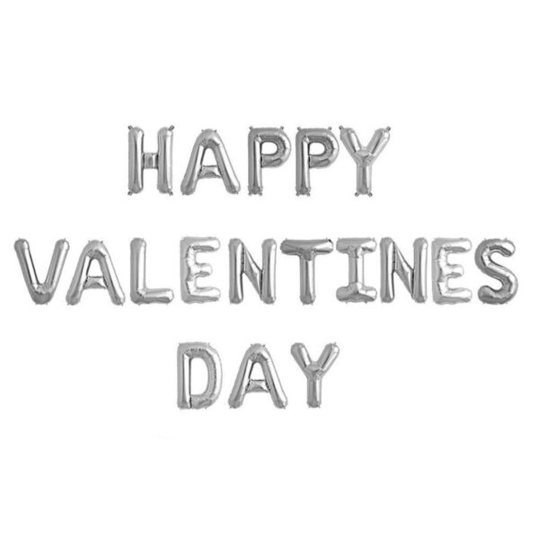 Silver-Happy Valentines Day-Foil Balloons