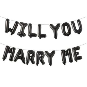 Black-Will You Marry Me-Foil Balloons