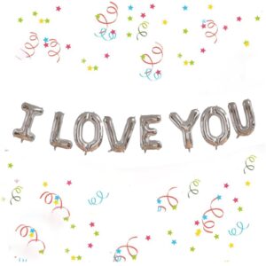 Silver-I Love You-Foil Balloons