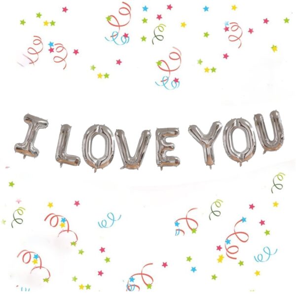 Silver-I Love You-Foil Balloons