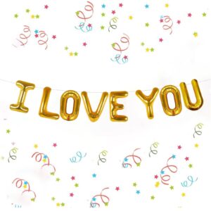 Gold-I Love You-Foil Balloons