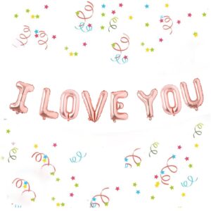 Rose Gold-I Love You-Foil Balloons