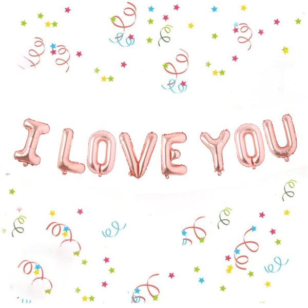 Rose Gold-I Love You-Foil Balloons