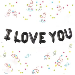 Black-I Love You-Foil Balloons