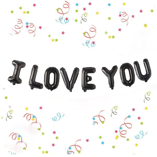Black-I Love You-Foil Balloons