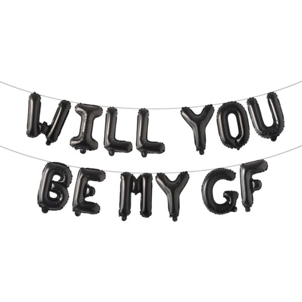 Black-Will You Be My Gf-Foil Balloons