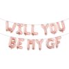 Rose Gold-Will You Be My Gf-Foil Balloons