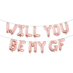 Rose Gold-Will You Be My Gf-Foil Balloons