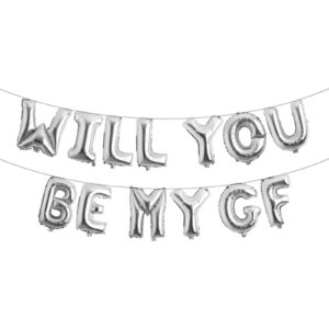 Silver-Will You Be My Gf-Foil Balloons