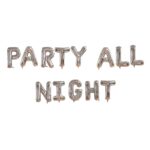 Silver-Party All Night-Foil Balloons