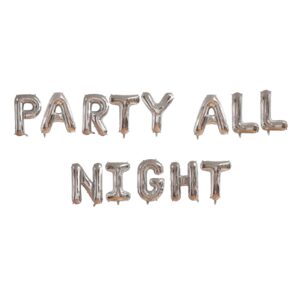 Silver-Party All Night-Foil Balloons