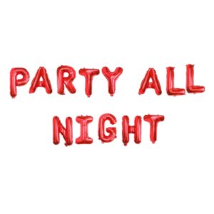 Red-Party All Night-Foil Balloons