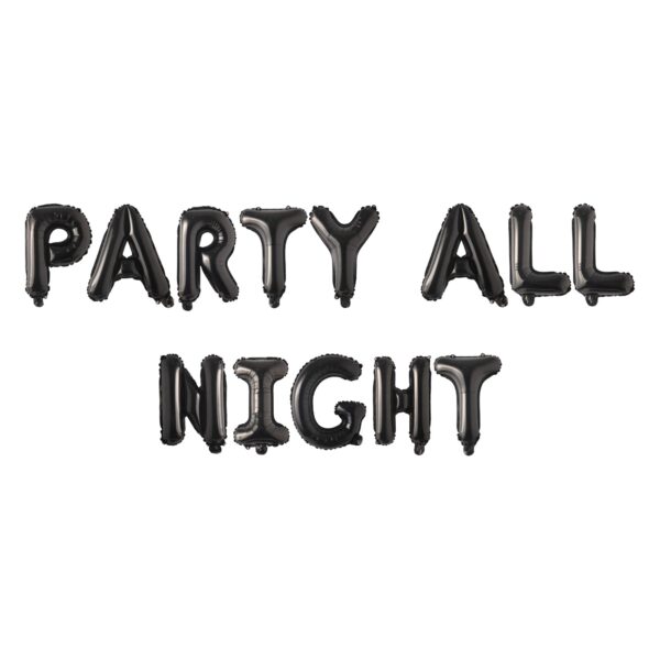 Black-Party All Night-Foil Balloons