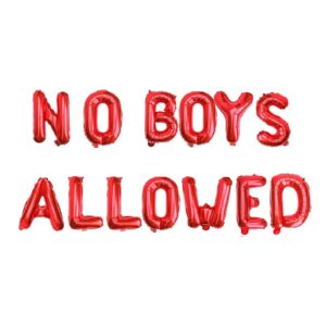 Red-No Boys Allowed-Foil Balloons