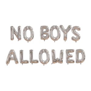 Silver-No Boys Allowed-Foil Balloons