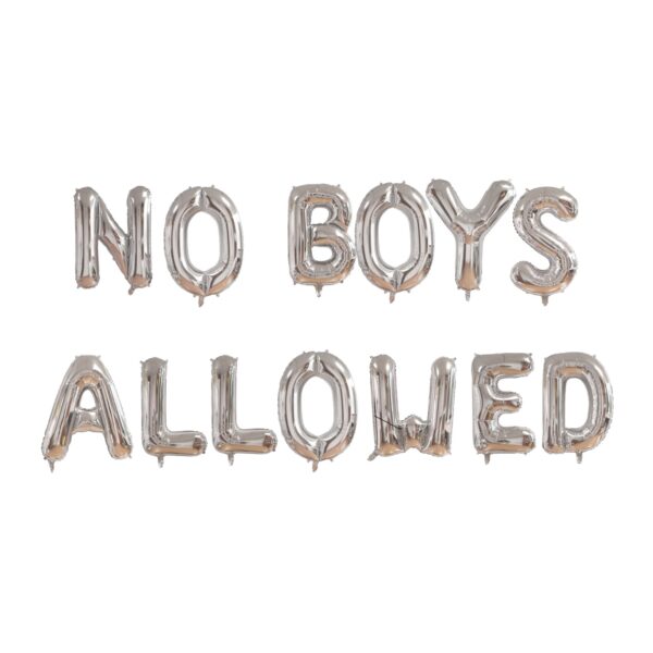 Silver-No Boys Allowed-Foil Balloons