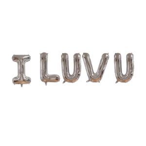 Silver-I Luv U-Foil Balloons