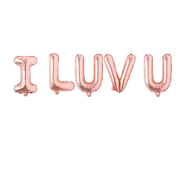 Rose Gold-I Luv U-Foil Balloons