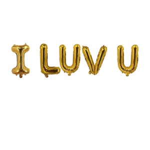 Gold-I Luv U-Foil Balloons