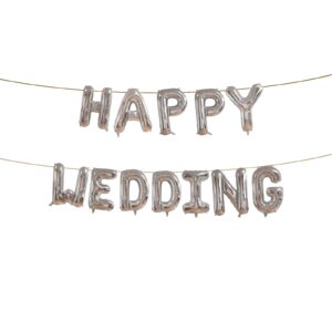 Silver-Happy Wedding-Foil Balloons