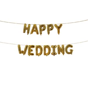 Gold-Happy Wedding-Foil Balloons